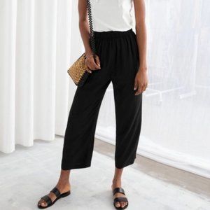 & Other Stories Black Wide Leg Trouser Pant